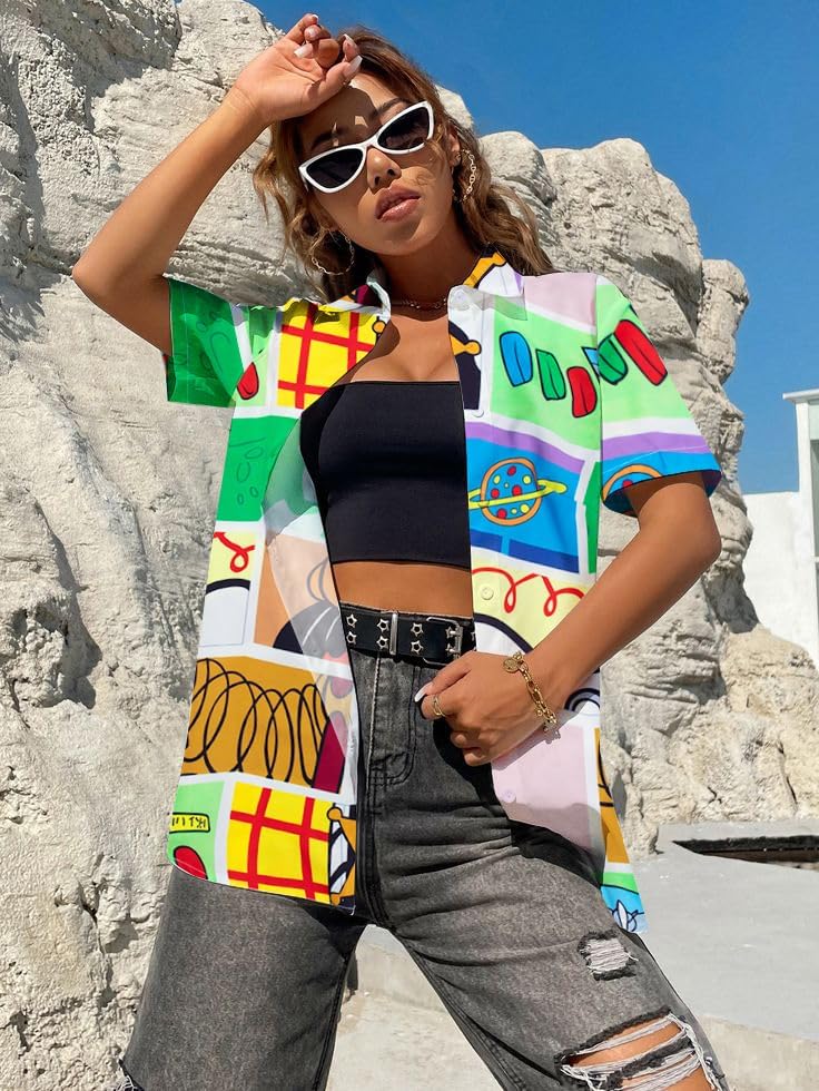 Magical Shirts for Women You've Got A Friend in Me Shirt Hawaiian Castle Tshirt Cute Family Vacation Button Up Tops - Image 3