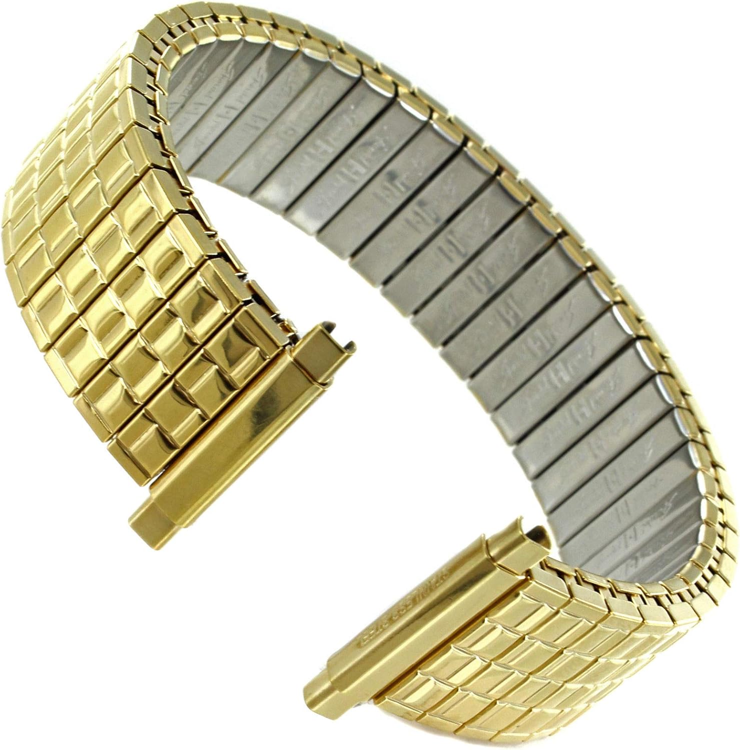 15-21mm Milano Gold Stainless Steel Mens Expansion Watch Band 759-1610