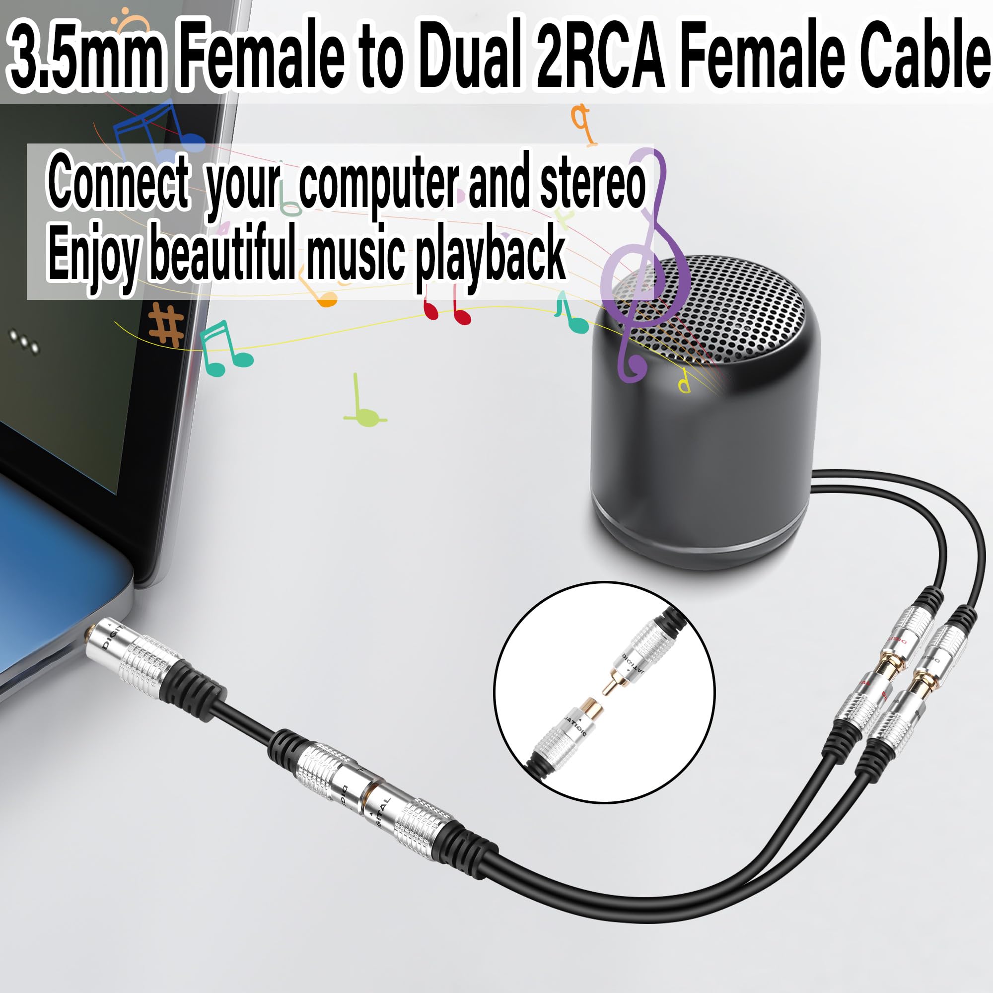 Amazon.com: JSADZKJ 2PCS 3.5mm to Dual RCA Audio Cable,3.5mm