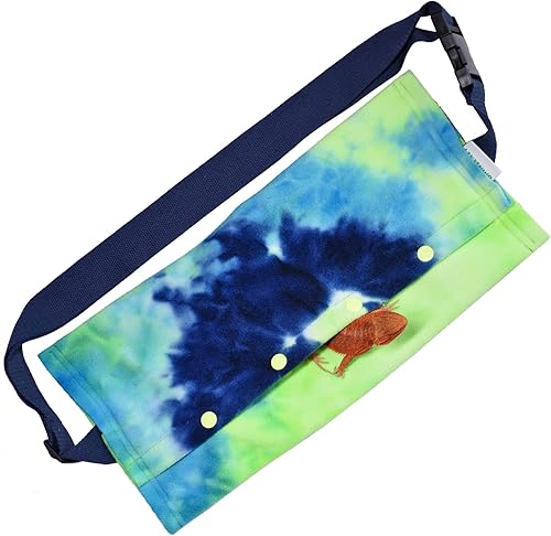 Miniatura 7 de LIKZINWA Transportador de eslinga de animales pequeños, dragón barbudo y lagarto transportador de reptiles con correa ajustable (azul-verde)