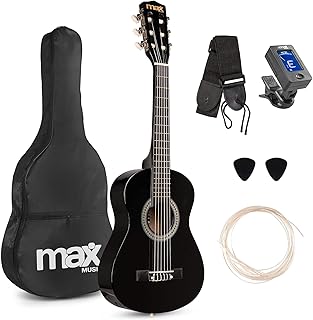 Max SoloArt Junior 1/4 Beginner Acoustic Guitar Starter Kit for Kids, Ch...