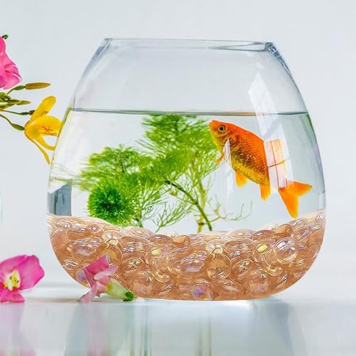 Miniatura 56 de Cuentas de vidrio transparente de 1 libra para jarrones, 100 piedras de vidrio, canicas de vidrio plano transparente para relleno de jarrones, velas