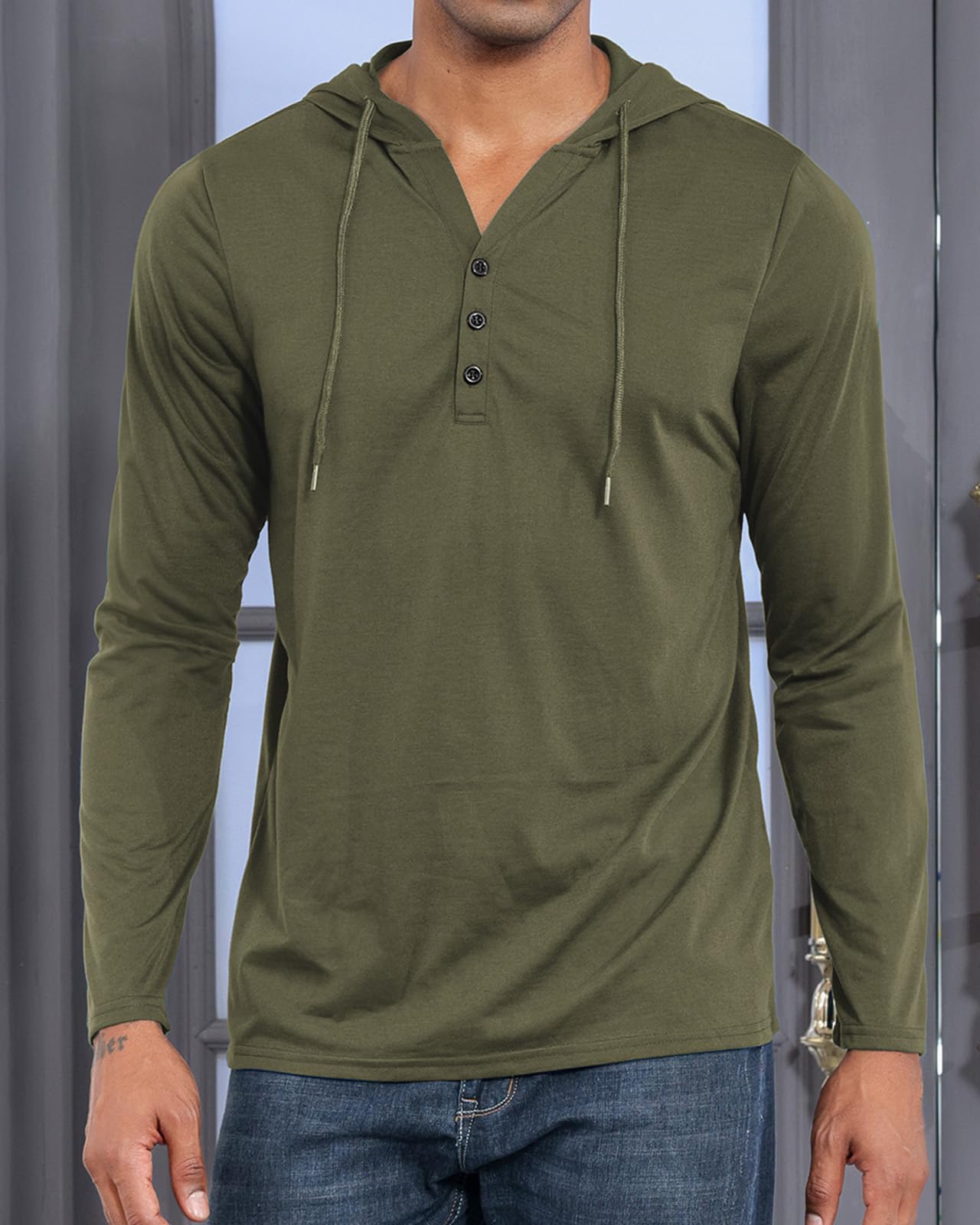 Cooleep Felpa Uomo con Cappuccio Estive T Shirt Maglietta Manica Corta Cotone Maglia da Uomo Casual Workout M-3XL