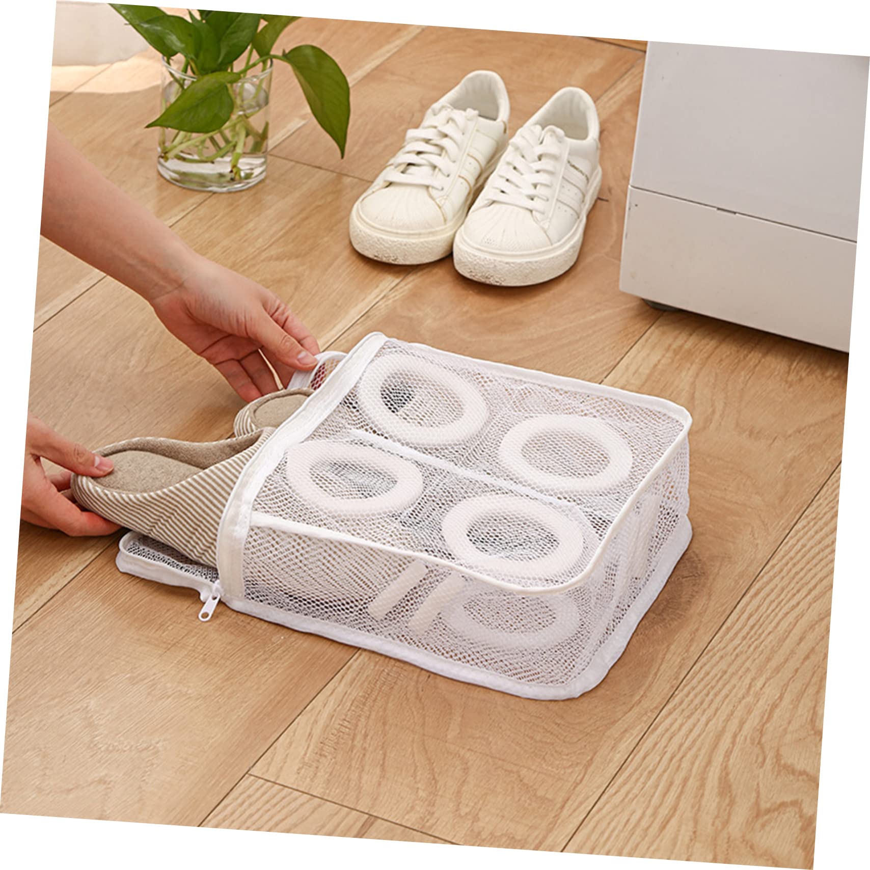 6 Stk Schuhwaschbeutel Wäschebeutel Schuhwäschesack Beutel Für Schuhtrockner Wäschenetz Waschen Schlafkissennetz Hausbedarf Sneaker-trockensack Mehrzweck Weiß Schuhe Polyester-netz