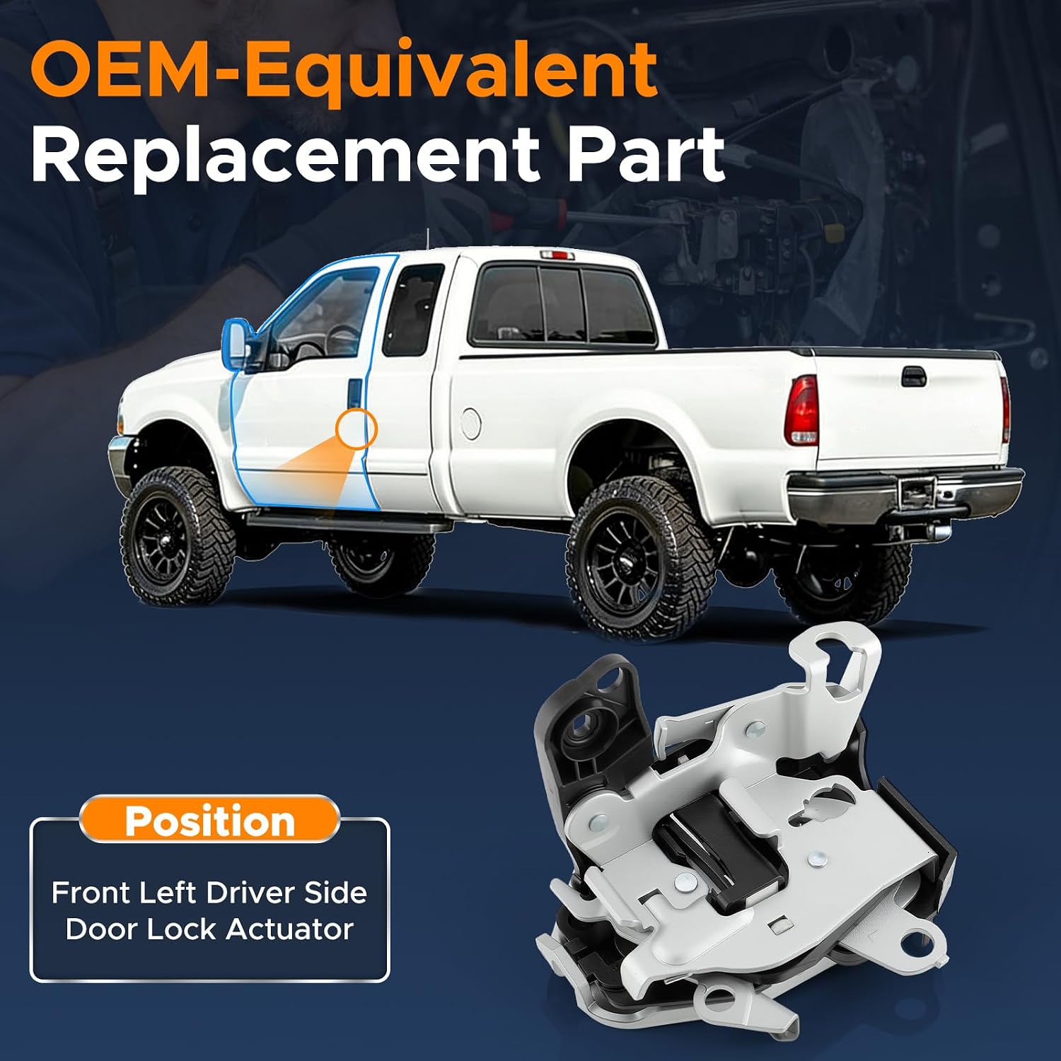 Front Left Driver Side Door Lock Latch Assembly for Ford F150 2005-2008, F250 F350 F450 F550 1999-2008, F650 F750 2000-2003, Excursion 00-2005, for Lincoln Mark LT 2006-08, Replace 6C3Z-2521813-A
