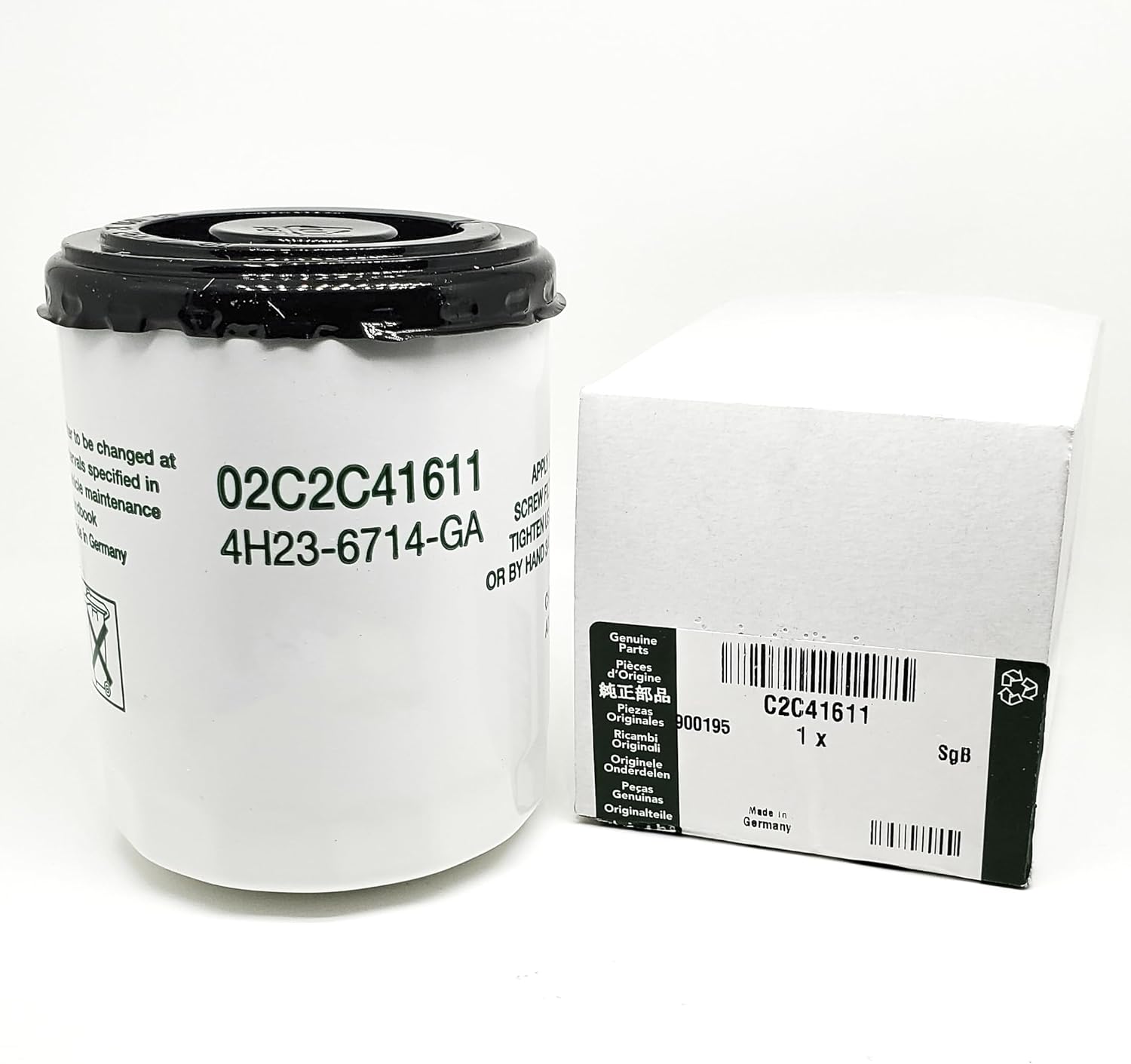 OEM Genuine Engine Oil Filter C2C41611 Compatible with Jaguar 2002-2010 XJ, XK, Sedan, Coupe, Convertible, 8 Cyl., XK, XKR, Without Supercharger, From VIN M45255. XF, 4.2l. Replaces AJ82297, C2N3587