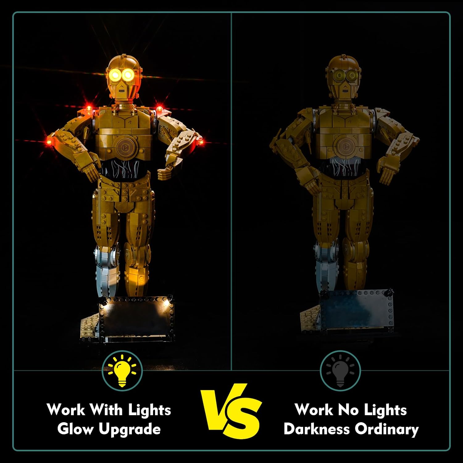 LED Light Kit Compatible with Lego 75398 C-3PO (No Models Only Light) Creative Lighting Set Accessories Compatible with Lego C-3PO Set (Light Control Version)