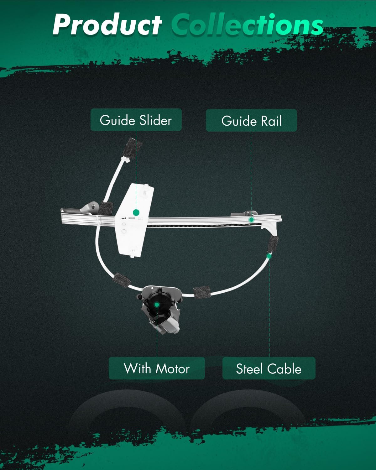 SCITOO Front Passenger Side Window Regulator Replacement for 2002-2006 for Jeep Liberty Power Window Regulator and Motor Assembly 741-527
