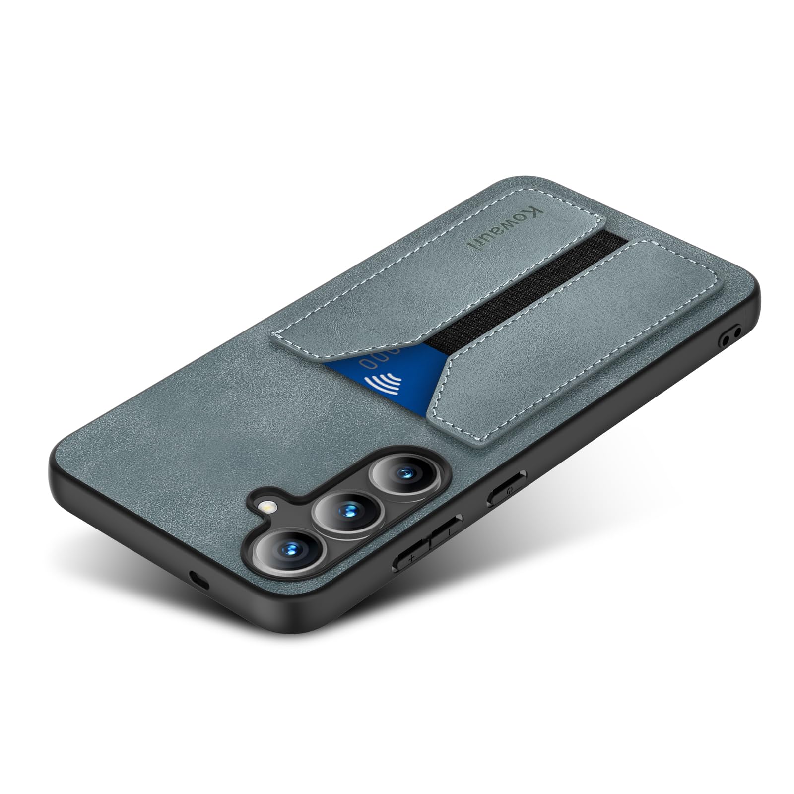 Kowauri Schutzhülle für Samsung Galaxy S25 Plus [nicht passend für S25/S25 Ultra], PU-Leder, Brieftaschen-Schutzhülle mit Kreditkartenschlitz, ultradünne Schutzhülle für Samsung Galaxy S25 Plus (blau)