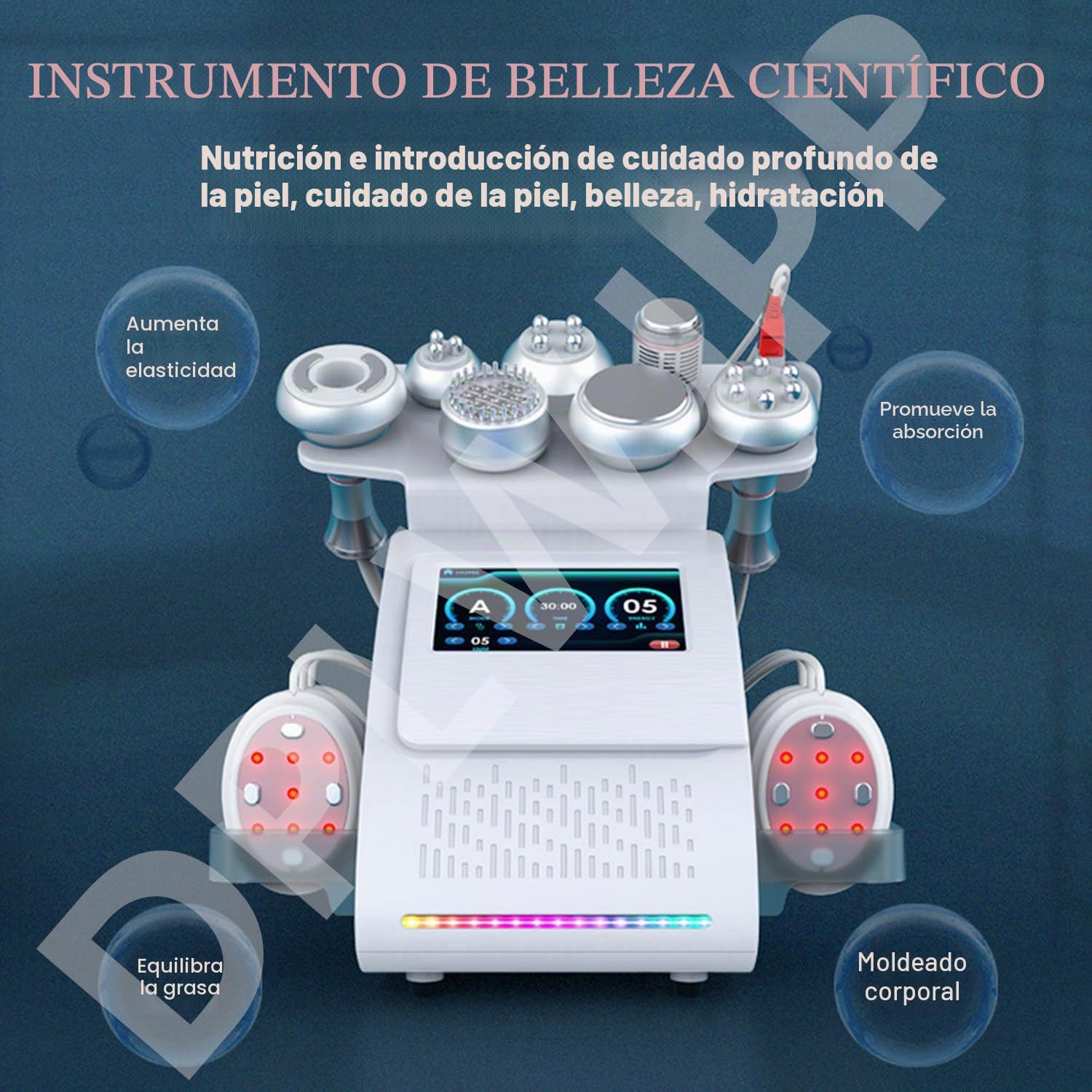 9 En 1 Radiofrecuencia Eliminación de Grasa Corporal Fotorrejuvenecimiento Máquina de Cavitación de 80k Máquina de Pérdida de Peso Dispositivo de Belleza Antiarrugas