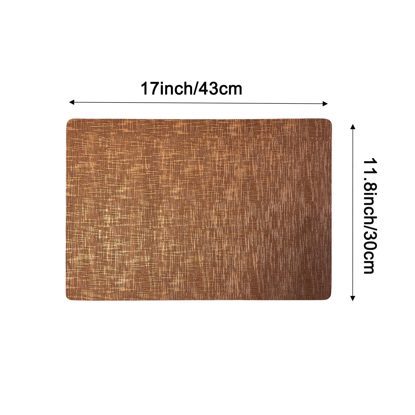 HAVISTY Set of 4 Faux Leather Placemats, Dual?Sided Non?Slip Vinyl Placemats, Washable Table Mats, Wipeable Metallic Dining Mats for Kitchen and Dining