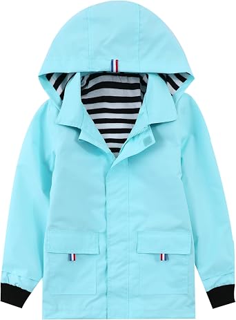 Hiheart Boys Girls Waterproof Hooded Jackets Cotton Lined Rain Jackets