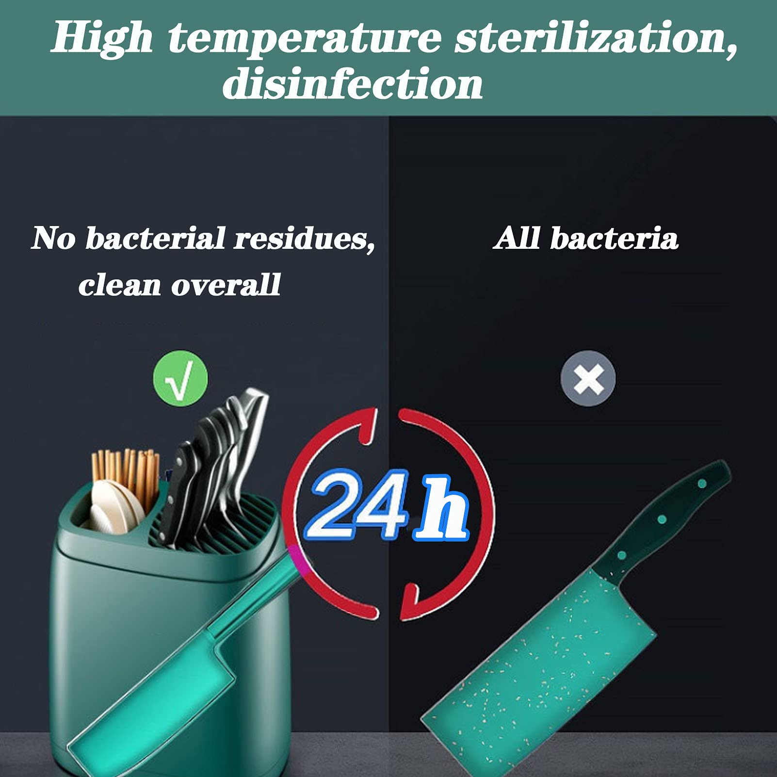 Estante de secado para utensilios de cocina con desinfección UV, bajo consumo de energía, diseño extraíble para una fácil limpieza, organizador de cuchillos y tenedores