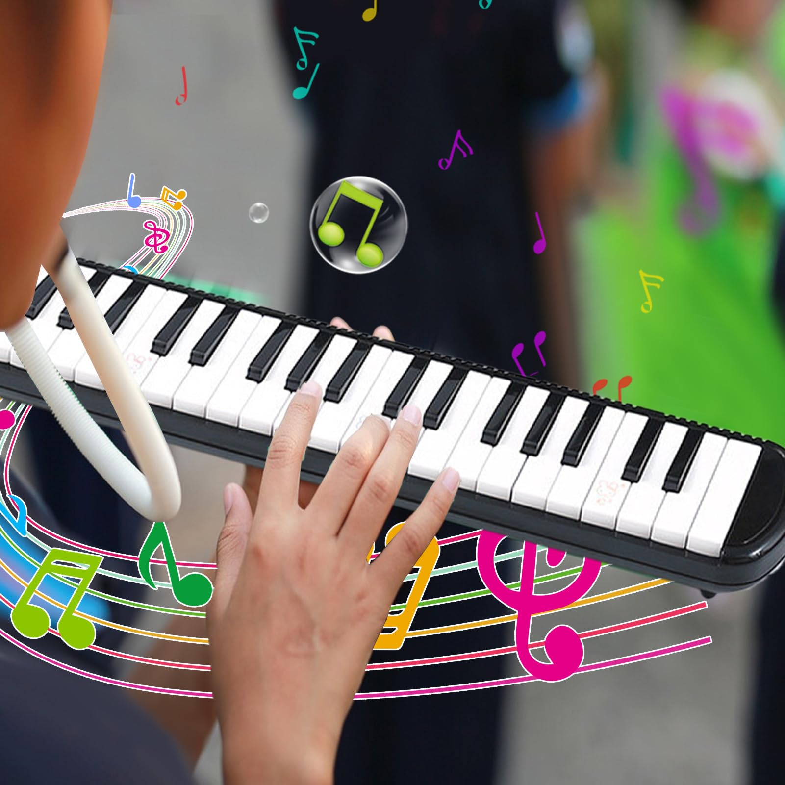 Instruments de musique Mélodica Clavier 32 touches | 2 embouchures Sac de transport portable inclus, , adultes, débutants, étudiants, mélomanes, musiciens