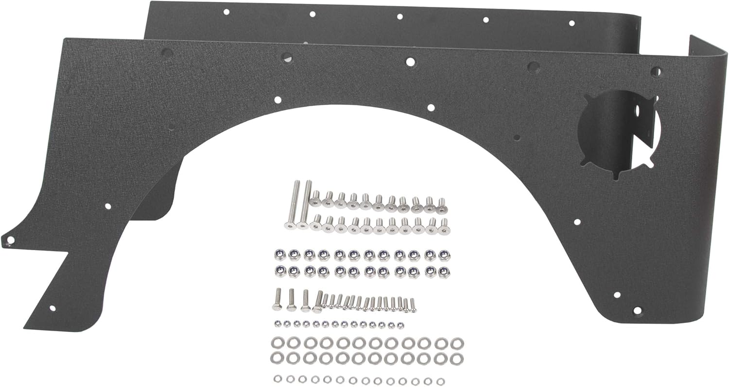 HECASA Rear Corner Rocker Guards Compatible with 1997-2006 Jeep Wrangler TJ, Armor Quarter Panels, Trim Covers Textured Heavy-Duty 5/32" Steel
