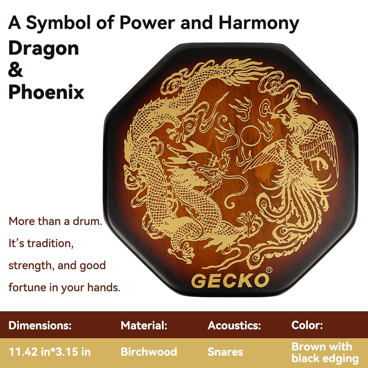 Amazon.com: GECKO Octagonal Cajon Drum, Portable Hand Percussion
