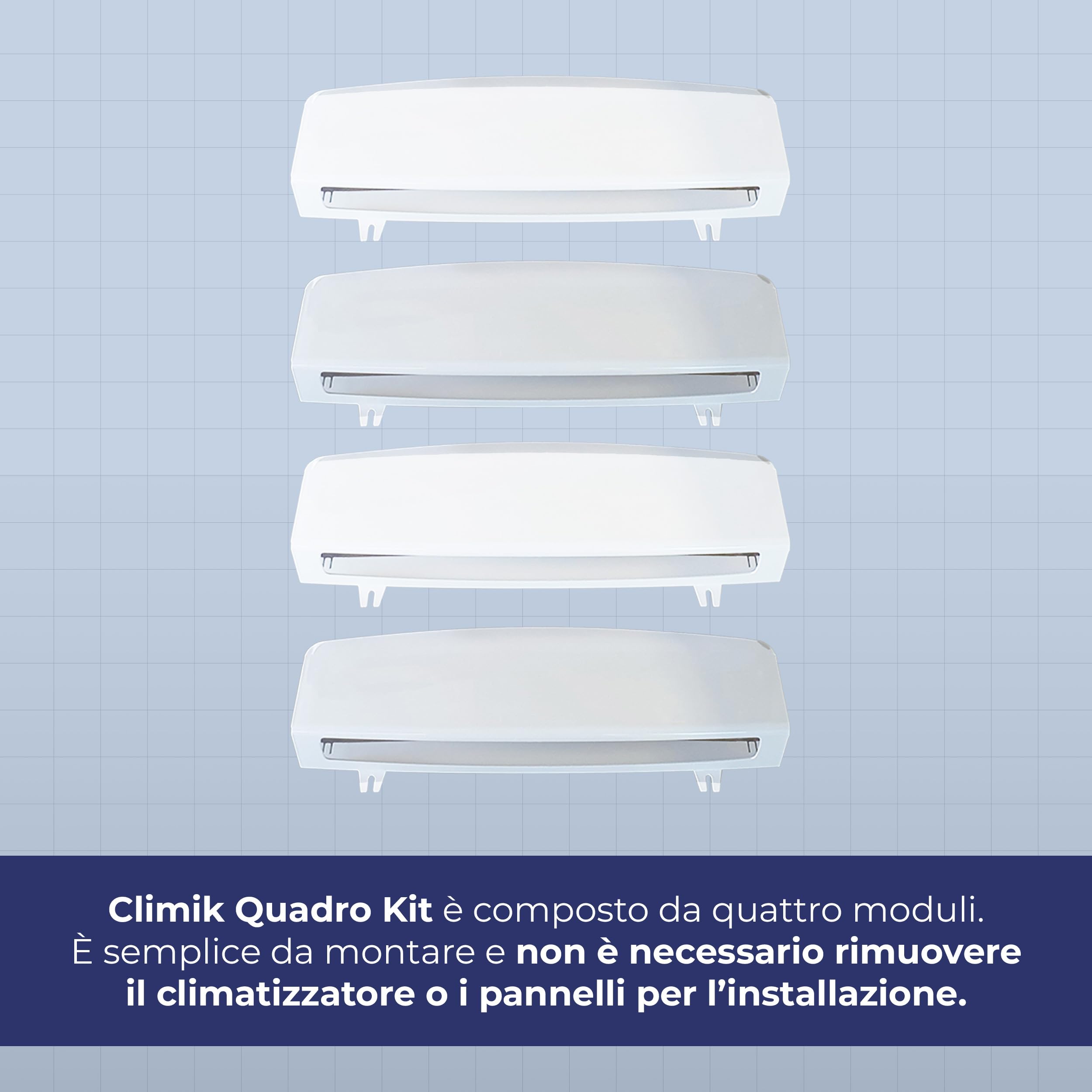 CLIMIK QUADRO, SET DI 4 DEFLETTORI PER CONDIZIONATORE & ARIA CONDIZIONATA, ADATTO PER CONDIZIONATORI A CASSETTE, MADE IN ITALY, PROGETTATO PER DISTRIBUIRE L’ARIA NEL TUO AMBIENTE DI CASA O LAVORO