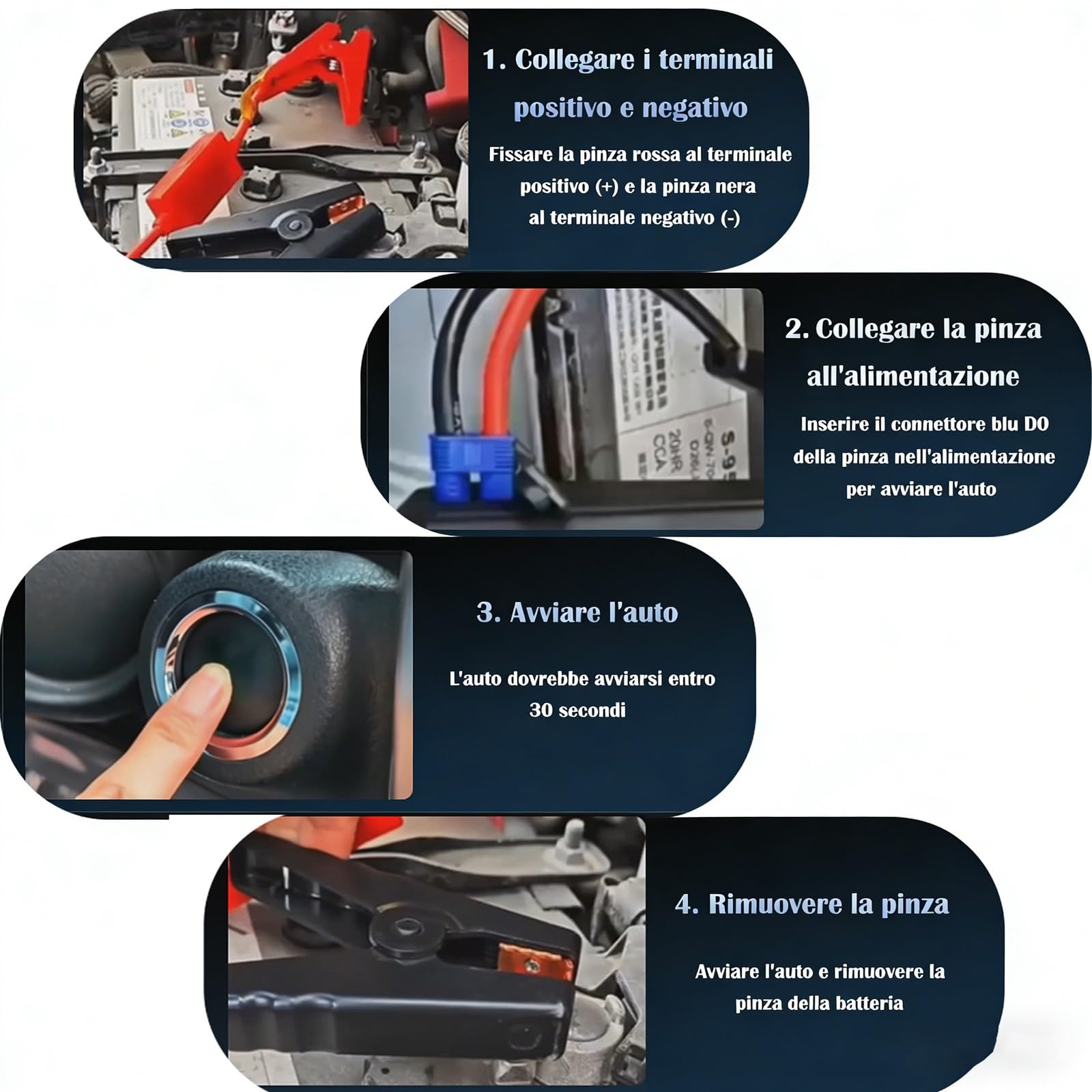 Arrancador portátil para Coche con Bomba de Aire-batería de 12V (hasta 4,0 L de Gasolina/2,5 L de diésel),Pantalla Digital,batería Externa,Kit de Emergencia para Coches,Camiones y Motocicletas(Black)