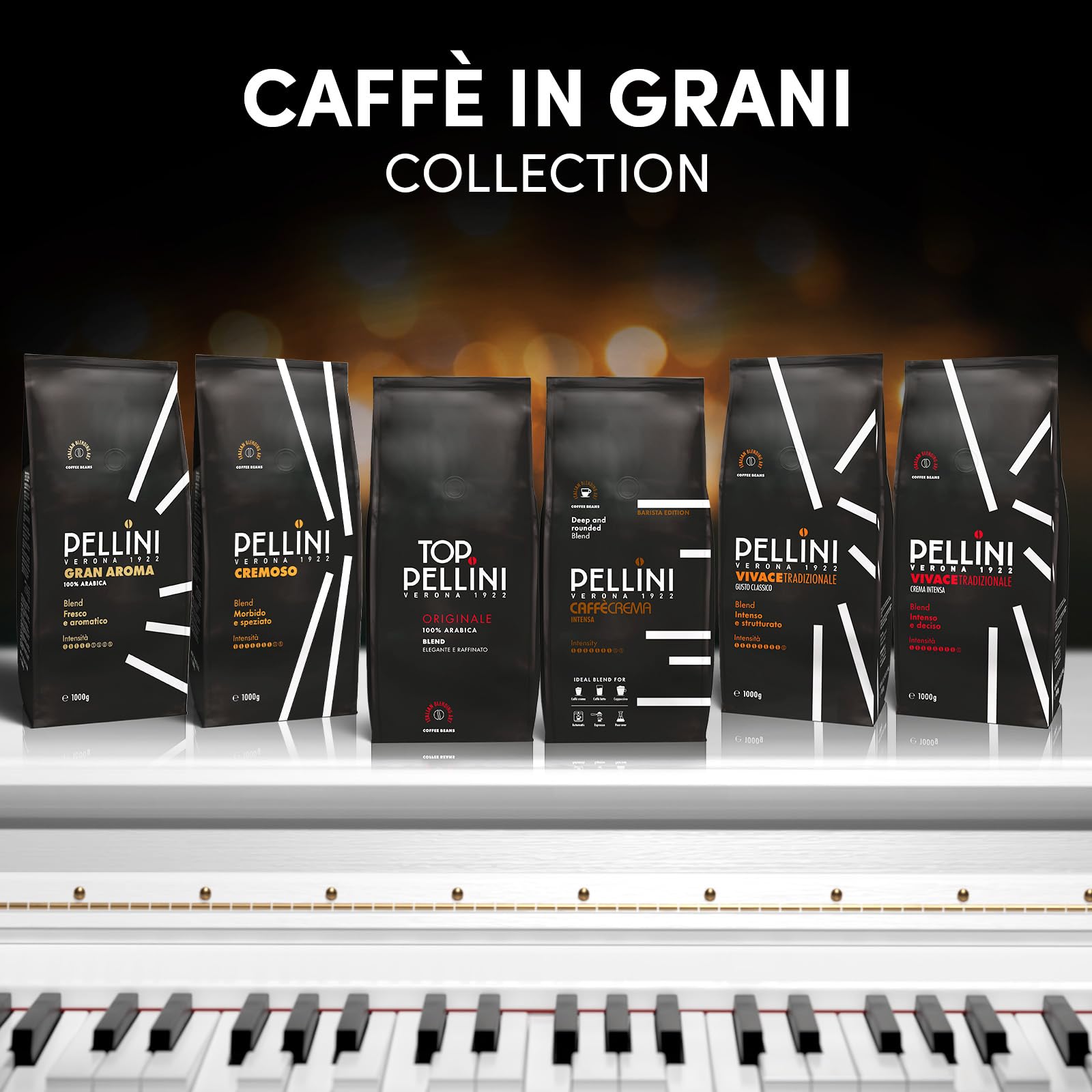 Pellini N.3 Gran Aroma, Caffè in Grani per Espresso 1kg, Miscela 100% Arabica dal Gusto Deciso e Armonioso, Caffè in Chicchi a Tostatura Lenta