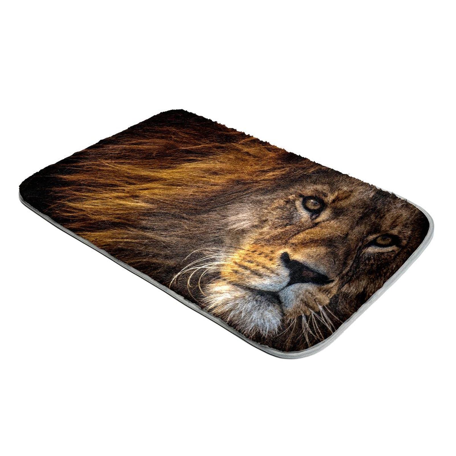 Tapis fausse fourrure Lion sérieux ultra doux et antidérapant pour chambre