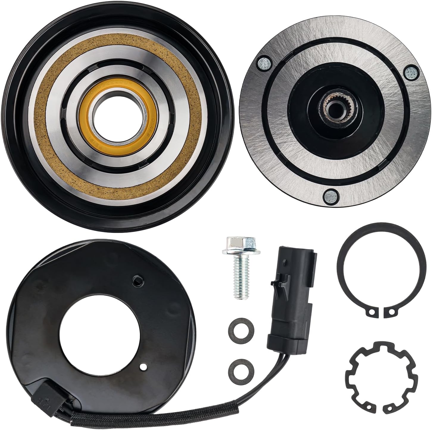 Torchbeam 78374 AC Compressor Clutch Kit Fit for Town & Country 2001-2007, Grand Caravan 2001-2004 2007, Grand Caravan 2005-2006 3.8L 3.3L, Caravan 2001-2002 2004-2007 3.3L, Voyager 2001-2003 3.3L