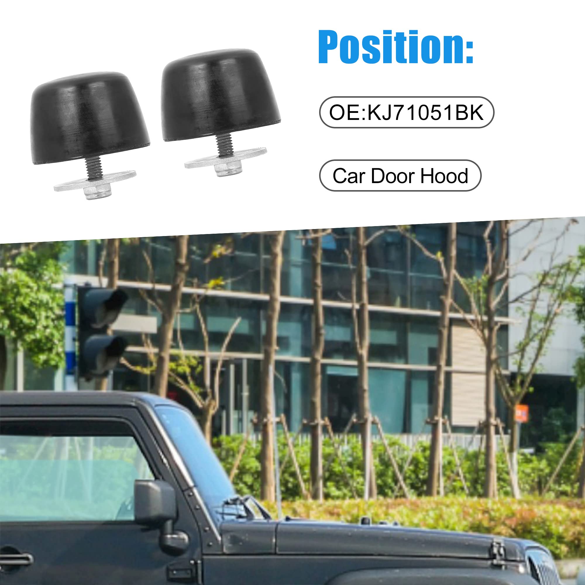 A ABSOPRO Paraurti Cofano Bump Stop KJ71051BK per per Jeep Wrangler JK (Set of 2)