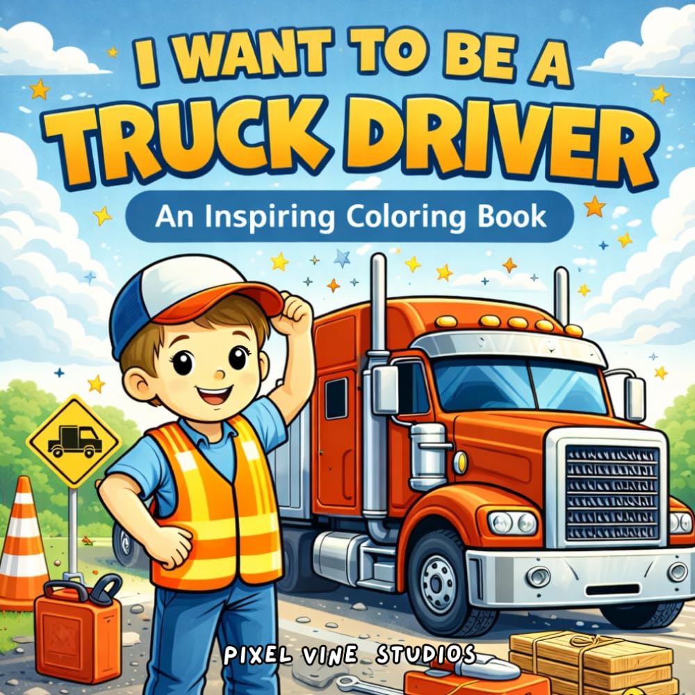I Want to Be a Truck Driver: An Inspiring Coloring Book with Big Rigs, 18-Wheelers, Mechanic Tools, and Highway Adventures