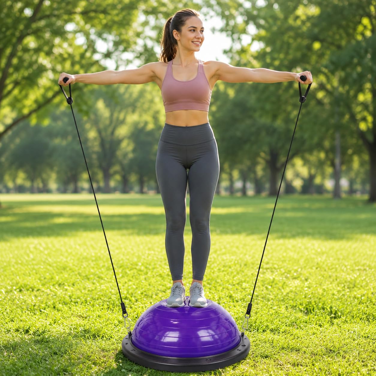 perfk Balón Equilibrio para Fitness con Soporte Peso Máximo y PVC Reforzado para Ejercicios Propiocepción y Coordinación Neuromuscular para Sesiones