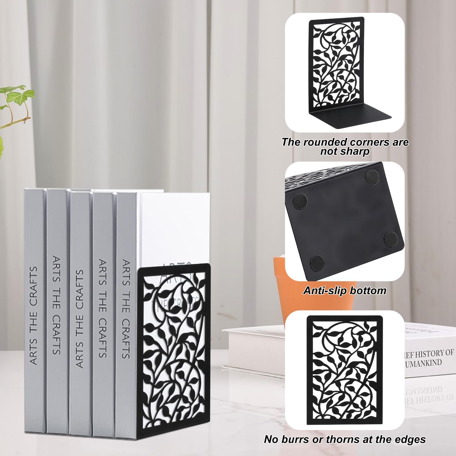 1 Par Podpórki na Książki, Metalowe podpórki na Książki, Czarne Metalowe Książki, Book Holder Bookends, Podręcznik do Regału, Podręcznik, Podręcznik do Biura Szkolnego domowego Podręcznik do Nut