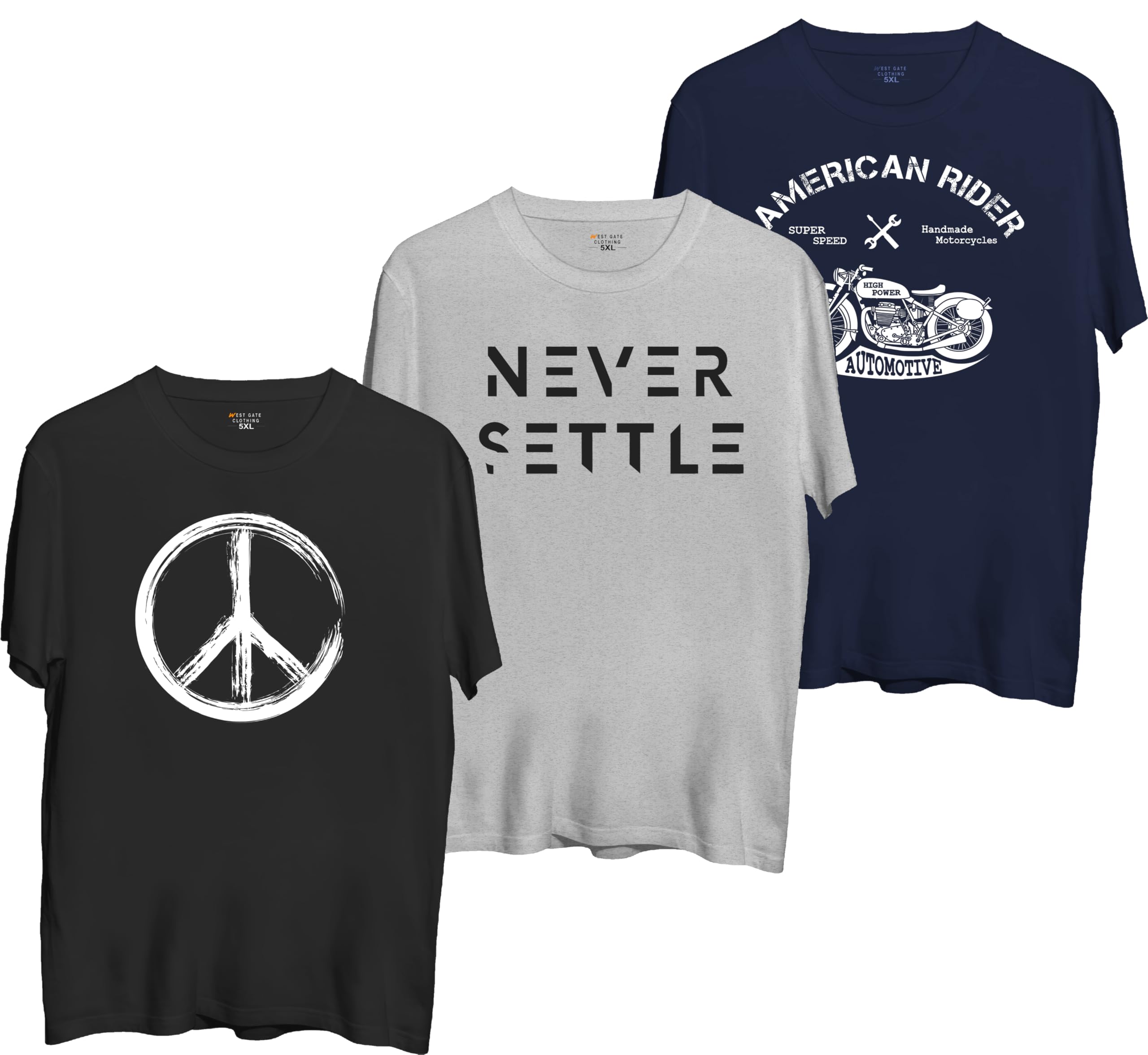 West Gate Clothing Plus Size T-Shirt for Men | XL,2XL,3XL,4XL,5XL T-Shirt | Typography Print | Pack of 3 | Travel,Gym,Sleeping Tshirt-picture-14