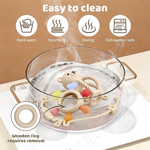 Miniatura 8 de Juguetes de dentición para bebés, mordedores de silicona, juguete para aliviar la dentición del bebé, juguetes para bebés recién nacidos de 6 a 12