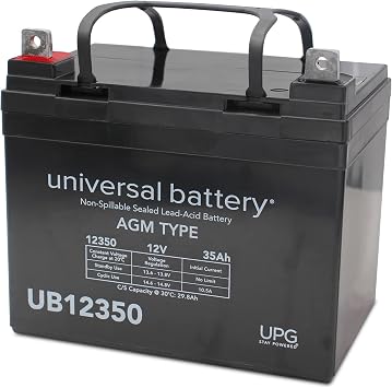Strongway Deep Cycle Lawn and Garden Battery - Group Size U1, 12 Volt, 35 Ah, Sealed Lead Acid