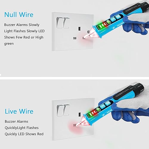 Miniatura 4 de Probador de voltajeprobador de voltaje sin contacto Detector de voltaje, Probador de circuito Probador eléctrico de doble rango 12V-1000V48V-1000V,