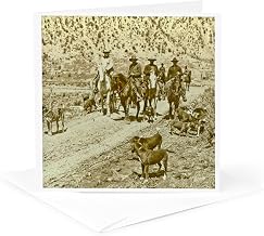 Greeting Card - Teddy Roosevelt Off on a Bear Hunt in Colorado 1905 Stereoview Antiqued - Vintage Stereoview