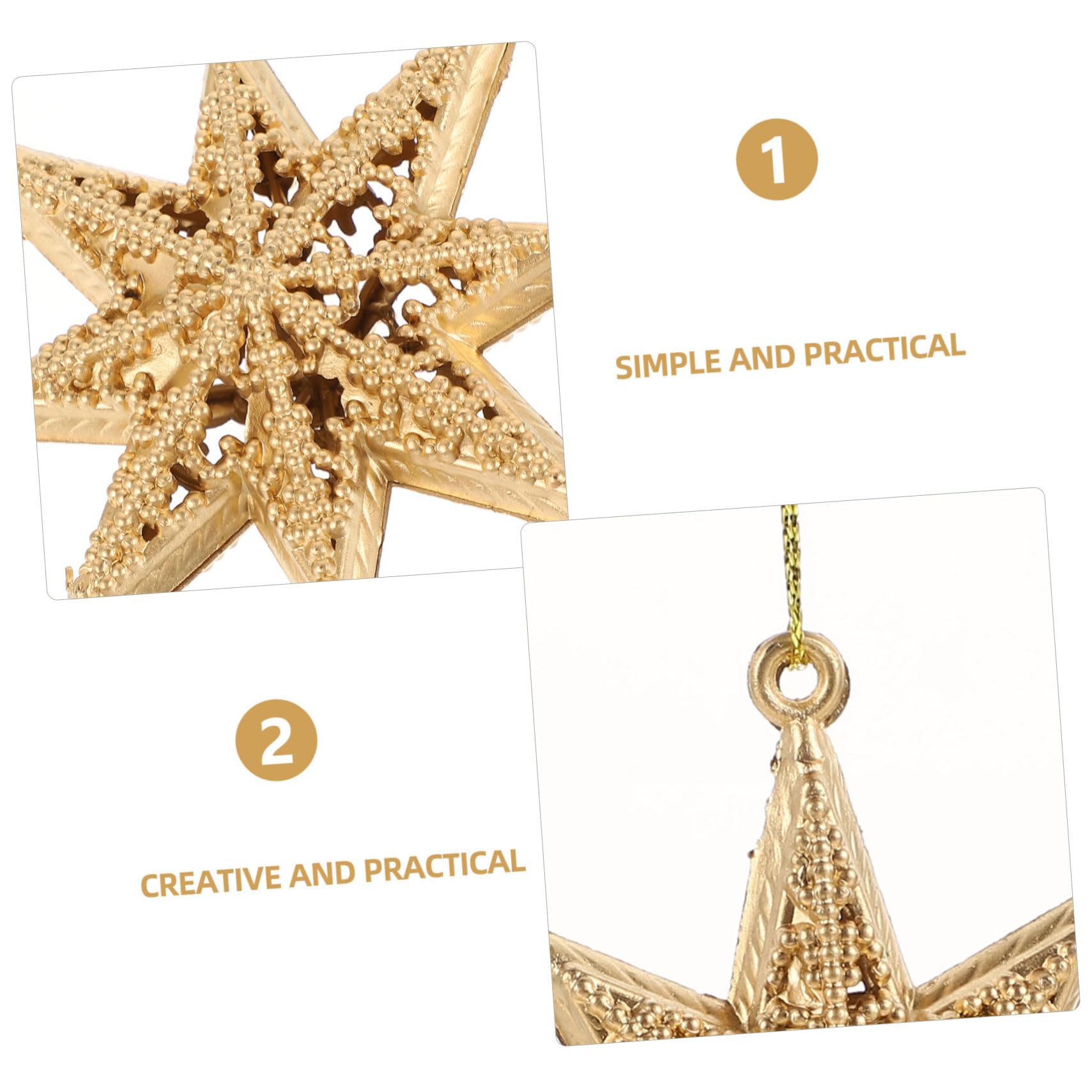Cabilock 5 Set Ciondolo Stella Dorata Pendenti Natalizi Ciondolo Natalizio Ornamenti D'oro Per L'albero Di Natale Ornamenti Di Stelle Stella Di Natale Ornamento Natalizio Golden 6 Pezzi * 5