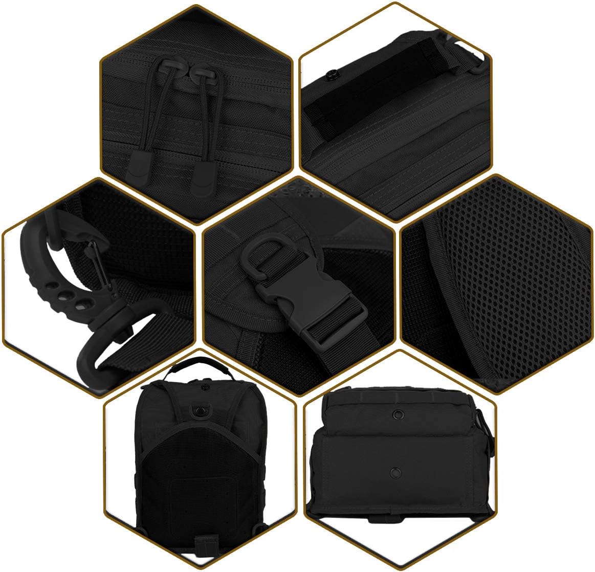 QT QY Tactical Sling Bag for Men Small Military Rover Shoulder Backpack EDC Chest Pack Molle Assault Range Bag Photo