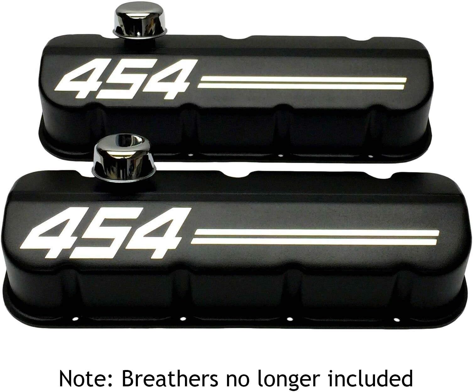 Big Block Chevy Racing 454 (Racing Stripe) Die-Cast Aluminum Tall Valve Covers - Black