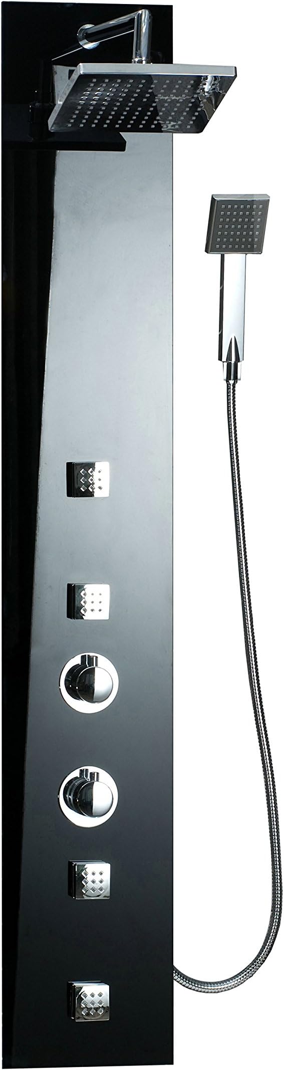 Ove Decors OSC 16 4 Jet Shower Tower System in Tempered Glass, Black