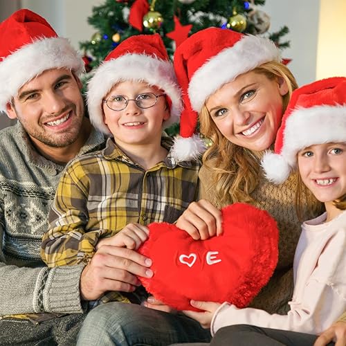 Miniatura 5 de RJVW Sombrero de Navidad, sombrero de Papá Noel, sombrero de Navidad para adultos, unisex, de terciopelo, clásico, sombrero de Santa para Navidad,