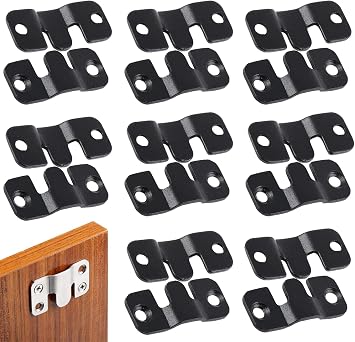 16Pcs Stainless Steel Interlock Hanging Buckle,Flush Concealed Mount Brackets Stainless Steel Z Clip Bracket Interlock Hanging Buckle Mountain Buckle for Picture Display Art Gallery