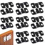 16Pcs Stainless Steel Interlock Hanging Buckle,Flush Concealed Mount Brackets Stainless Steel Z Clip Bracket Interlock Hanging Buckle Mountain Buckle for Picture Display Art Gallery