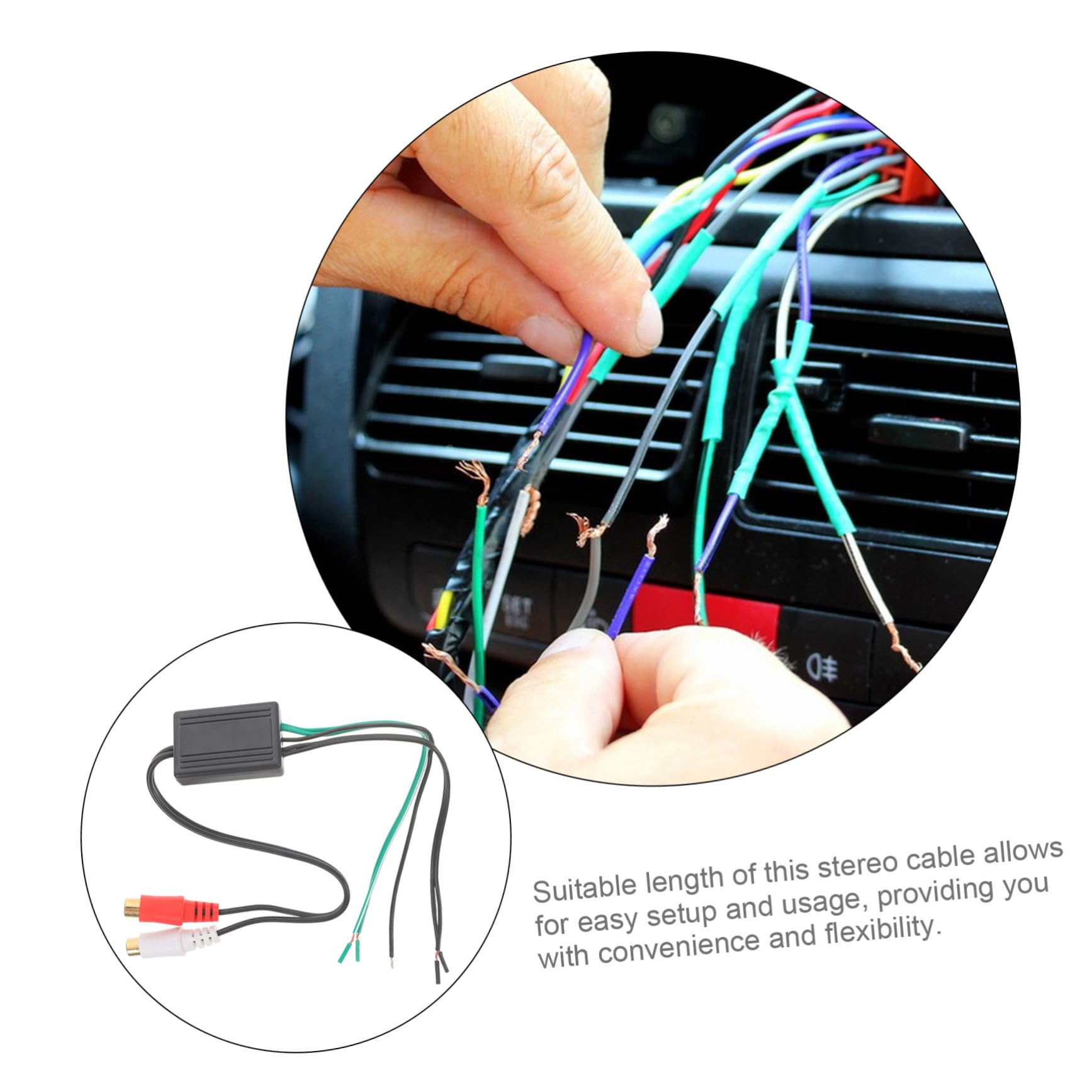 PartyKindom 4pièces Câble Audio Stéréo pour Voiture Adaptateur Haut-Parleur Câble De Remplacement pour Système Audio Automobile Et