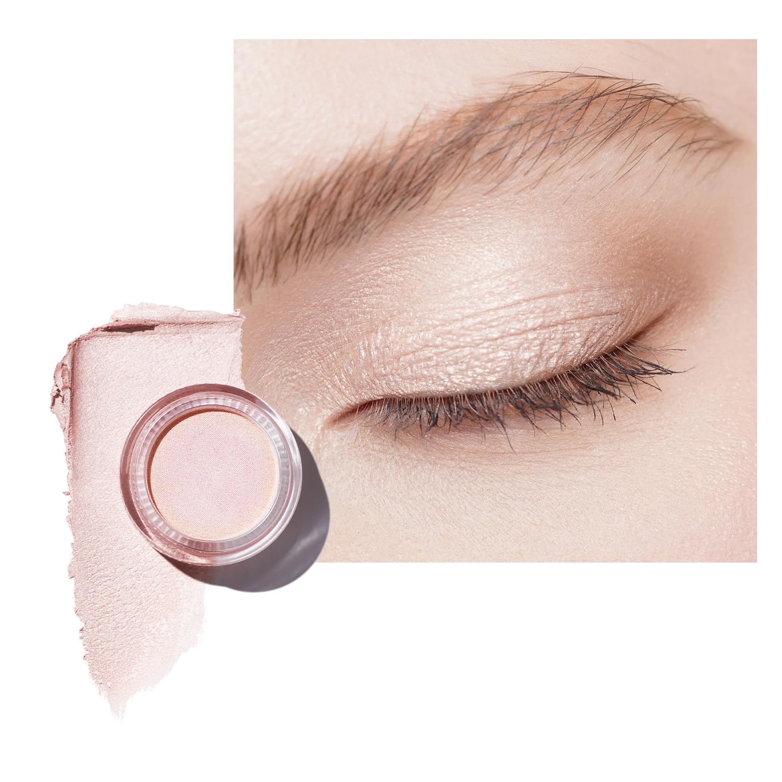 Shimmer Eyeshadow Pearl Finish| Chinffon Eyeshadow & Highlighter Duo| Waterproof & Long-Lasting| Longwear Blendable Shimmer Eye Make-up | Vegan | 06g (P06) Purity