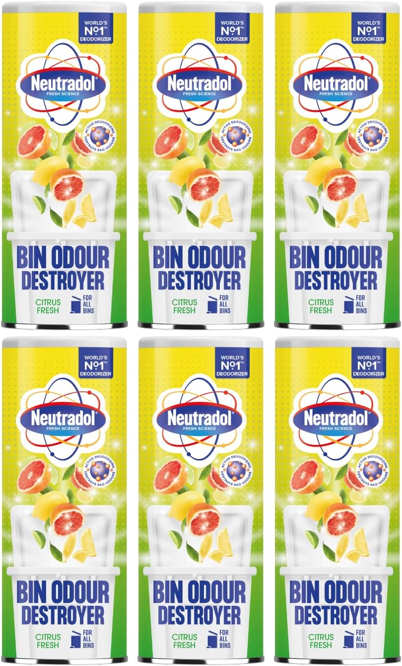 Neutradol Dustbin Odour Destroyer, Citrus Fresh, 6 x 350g