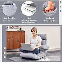 Vista 14 de KOMFOTT Sofá plegable ajustable, tumbona tapizada para interiores con reposacabezas ajustable de 6 posiciones, soporte lumbar, asiento extendido