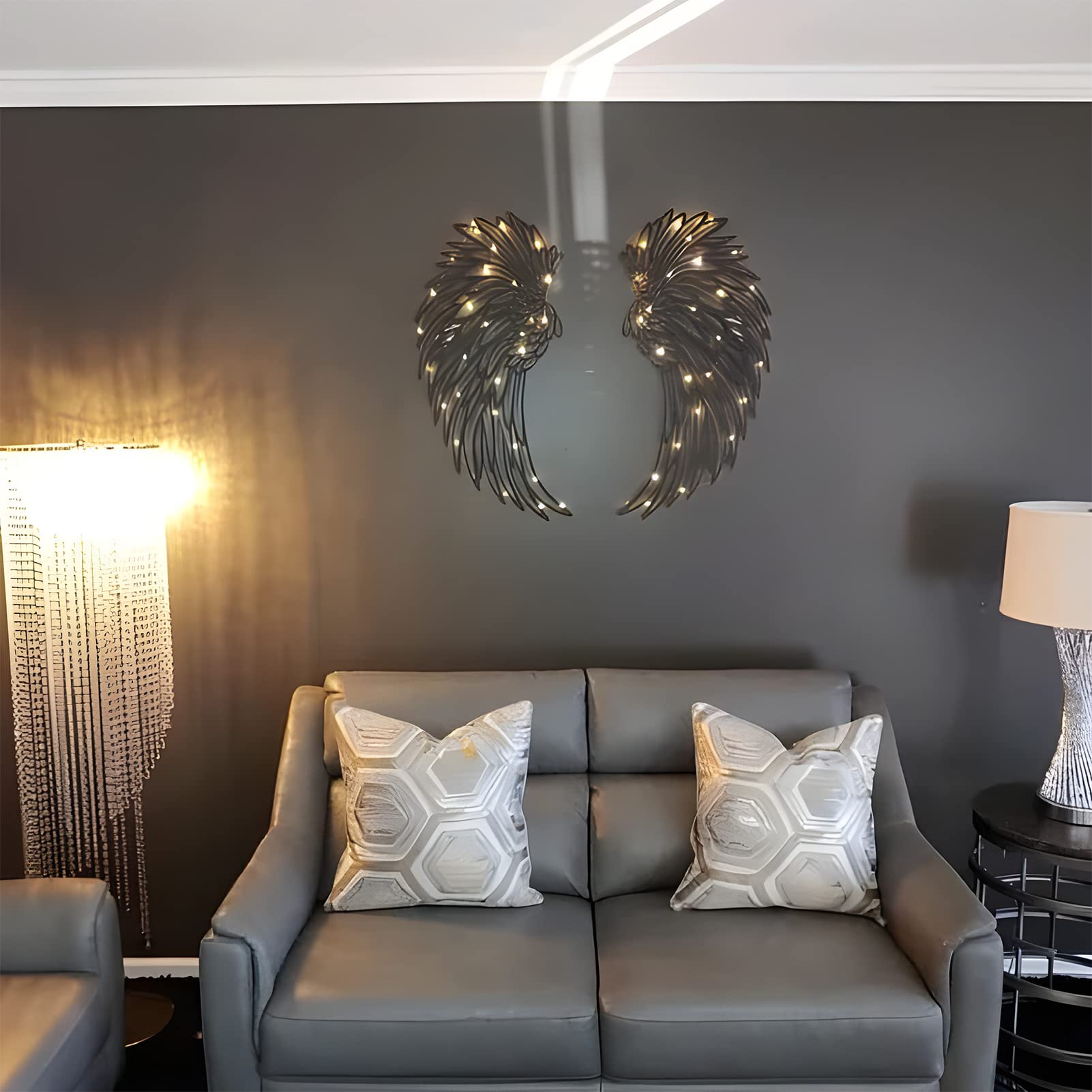 HQL Décoration Murale D'ailes D'ange, Décoration Murale D'ailes D'ange En Bois Antique, Sculpture Murale D'ailes D'ange Décoratives, Silhouette De