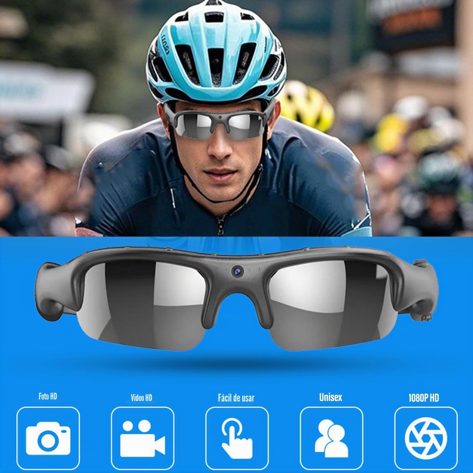 Gafas con cámara HD 1080P Estabilización Inteligente Lente Gran Angular para Actividades al Aire Ciclismo Deportes [Lente polarizada]