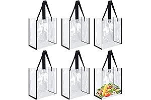 Space-Saving 6-Pack Large Clear Tote Bags