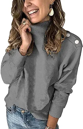 KIRUNDO Women long sleeve knit turtleneck striped pullover