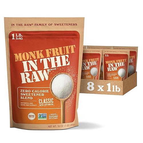Miniatura 8 de Fruta monje de In The Raw, bolsa de 16 oz dorada para panadería, paquete de 1, endulzante natural de fruta monje con eritritol, sin azúcar